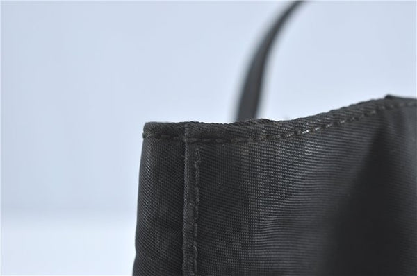 Authentic PRADA Nylon Leather Shoulder Hand Tote Bag Black H6613