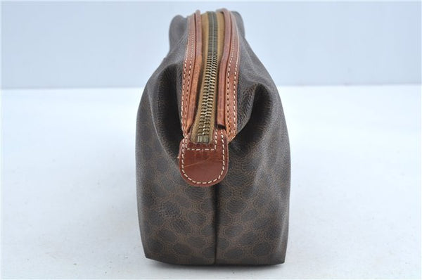 Authentic CELINE Macadam Blason Clutch Hand Bag Pouch PVC Leather Brown H6641