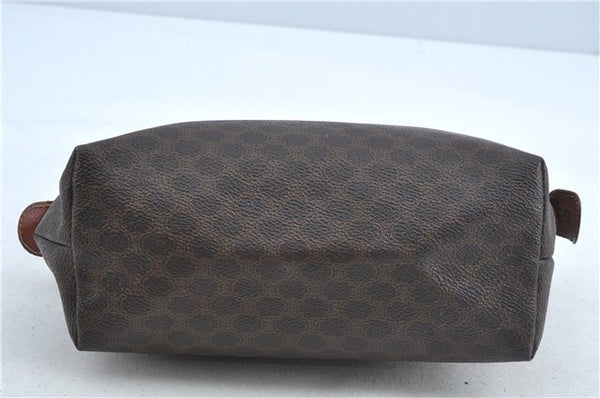 Authentic CELINE Macadam Blason Clutch Hand Bag Pouch PVC Leather Brown H6641