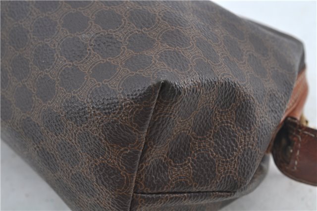 Authentic CELINE Macadam Blason Clutch Hand Bag Pouch PVC Leather Brown H6641