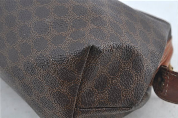 Authentic CELINE Macadam Blason Clutch Hand Bag Pouch PVC Leather Brown H6641