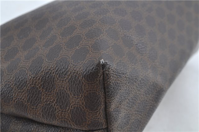 Authentic CELINE Macadam Blason Clutch Hand Bag Pouch PVC Leather Brown H6641