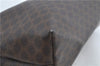 Authentic CELINE Macadam Blason Clutch Hand Bag Pouch PVC Leather Brown H6641