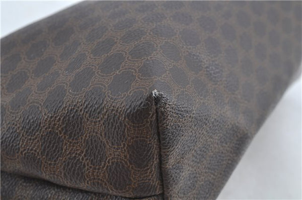 Authentic CELINE Macadam Blason Clutch Hand Bag Pouch PVC Leather Brown H6641