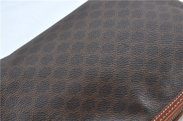 Authentic CELINE Macadam Blason Clutch Hand Bag Pouch PVC Leather Brown H6641