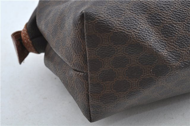 Authentic CELINE Macadam Blason Clutch Hand Bag Pouch PVC Leather Brown H6641