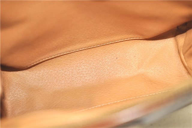 Authentic CELINE Macadam Blason Clutch Hand Bag Pouch PVC Leather Brown H6641