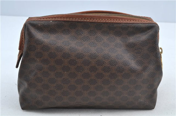Authentic CELINE Macadam Blason Clutch Hand Bag Pouch PVC Leather Brown H6644