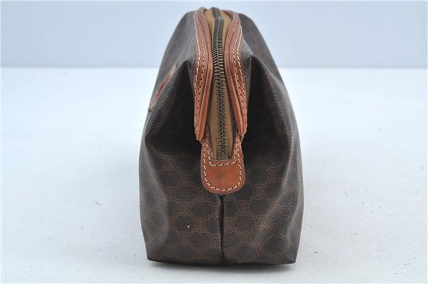 Authentic CELINE Macadam Blason Clutch Hand Bag Pouch PVC Leather Brown H6644