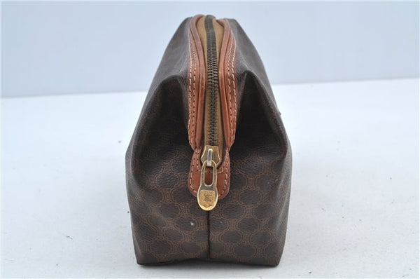 Authentic CELINE Macadam Blason Clutch Hand Bag Pouch PVC Leather Brown H6644