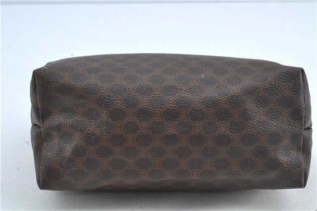 Authentic CELINE Macadam Blason Clutch Hand Bag Pouch PVC Leather Brown H6644