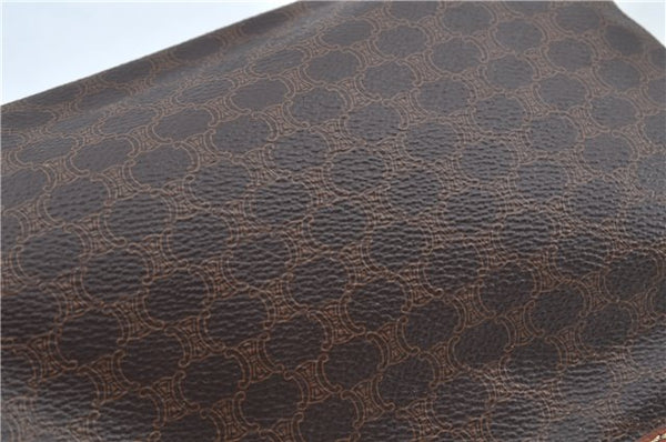 Authentic CELINE Macadam Blason Clutch Hand Bag Pouch PVC Leather Brown H6644