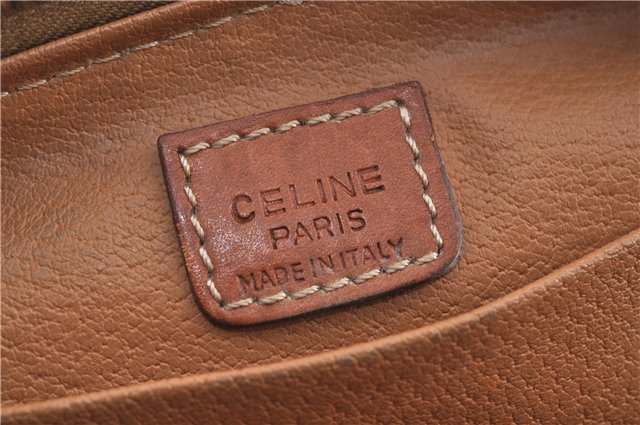 Authentic CELINE Macadam Blason Clutch Hand Bag Pouch PVC Leather Brown H6644