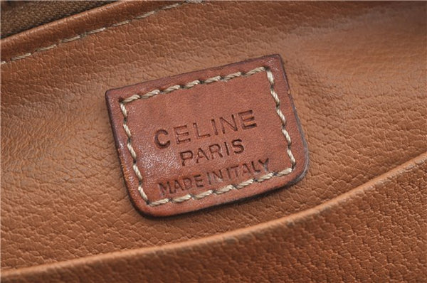 Authentic CELINE Macadam Blason Clutch Hand Bag Pouch PVC Leather Brown H6644