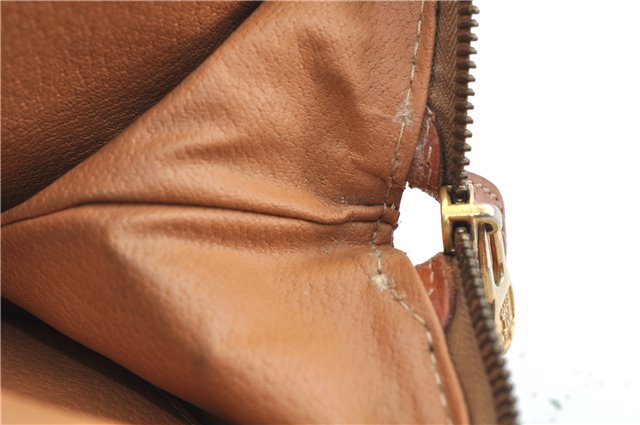 Authentic CELINE Macadam Blason Clutch Hand Bag Pouch PVC Leather Brown H6644