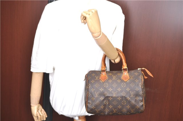 Authentic LOUIS VUITTON Monogram Speedy 25 Hand Bag M41528 LV H6658