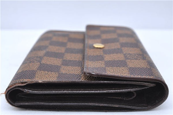 Authentic Louis Vuitton Damier Porte Tresor Etui Papier Wallet N61202 LV H6667