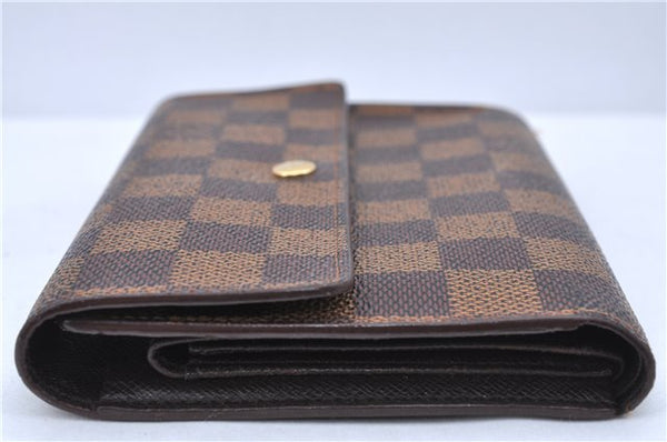 Authentic Louis Vuitton Damier Porte Tresor Etui Papier Wallet N61202 LV H6667