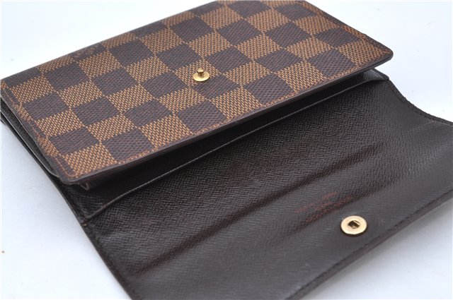 Authentic Louis Vuitton Damier Porte Tresor Etui Papier Wallet N61202 LV H6667