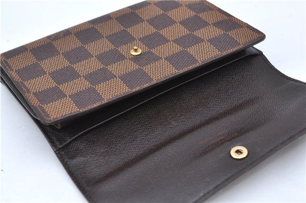 Authentic Louis Vuitton Damier Porte Tresor Etui Papier Wallet N61202 LV H6667