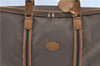 Auth GUCCI Web Sherry Line Travel Boston Bag Nylon Leather Brown Beige H6671