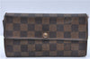 Authentic Louis Vuitton Damier Portefeuille Sarah Purse Wallet N61734 LV H6684