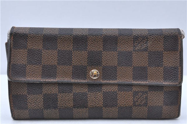 Authentic Louis Vuitton Damier Portefeuille Sarah Purse Wallet N61734 LV H6684