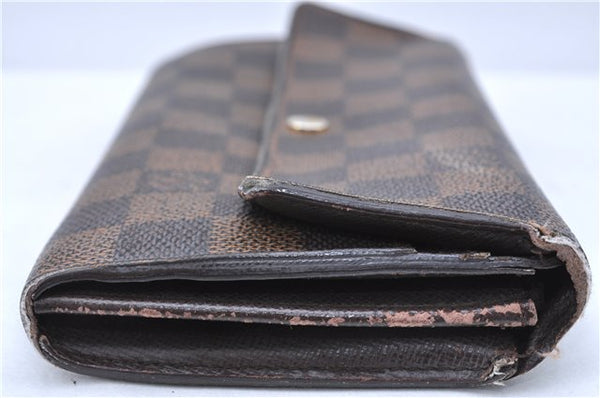 Authentic Louis Vuitton Damier Portefeuille Sarah Purse Wallet N61734 LV H6684