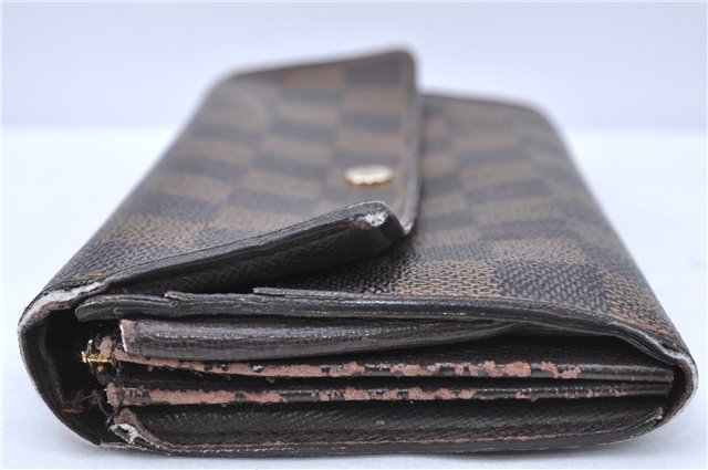 Authentic Louis Vuitton Damier Portefeuille Sarah Purse Wallet N61734 LV H6684