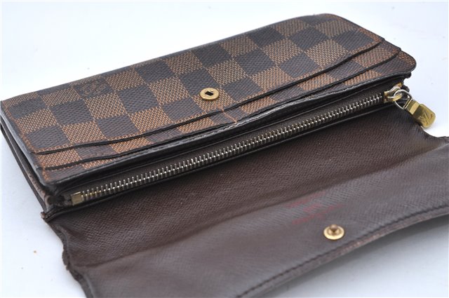 Authentic Louis Vuitton Damier Portefeuille Sarah Purse Wallet N61734 LV H6684