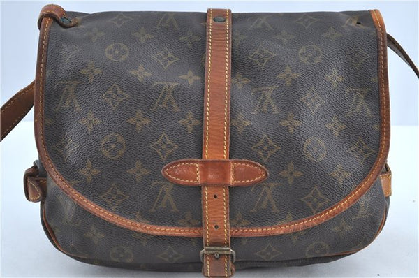 Authentic Louis Vuitton Monogram Saumur 30 Shoulder Clutch Bag M42256 Junk H6707