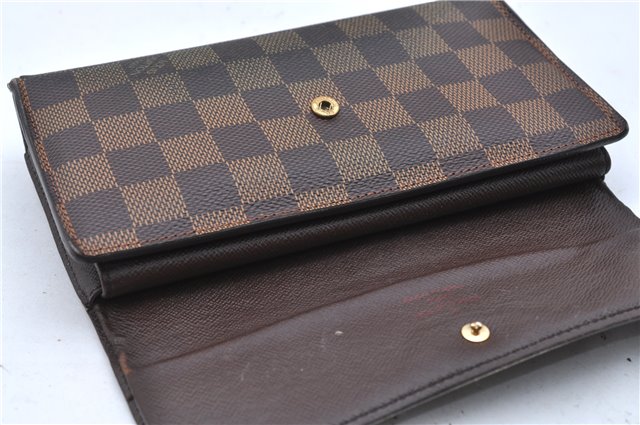 Authentic Louis Vuitton Damier Portefeuille International Wallet N61217 LV H6708