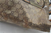 Authentic GUCCI GG Crystal Shoulder Tote Bag PVC Leather 189669 Gold Brown H6723