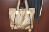 Authentic GUCCI GG Crystal Shoulder Tote Bag PVC Leather 189669 Gold Brown H6723