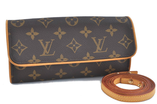 Authentic Louis Vuitton Monogram Pochette Twin PM Shoulder Bag M51854 LV H6757