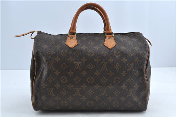 Authentic Louis Vuitton Monogram Speedy 35 Hand Bag M41524 LV H6758