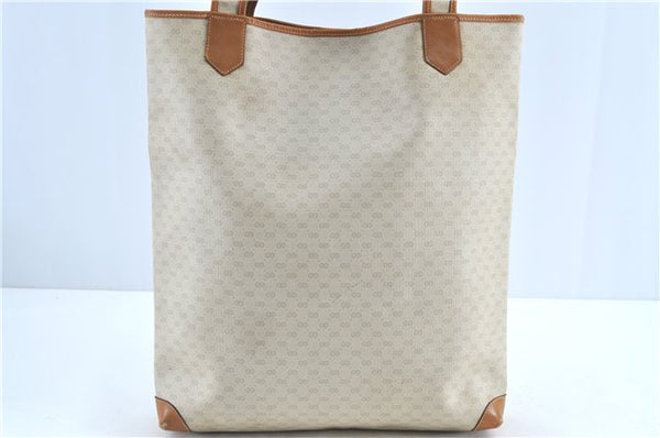 Authentic GUCCI Micro GG PVC Leather Shoulder Tote Bag Ivory Brown H6773