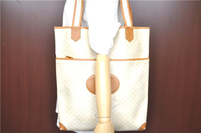 Authentic GUCCI Micro GG PVC Leather Shoulder Tote Bag Ivory Brown H6773