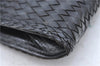 Authentic YVES SAINT LAURENT Clutch Hand Bag Purse Leather Black H6783