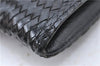 Authentic YVES SAINT LAURENT Clutch Hand Bag Purse Leather Black H6783