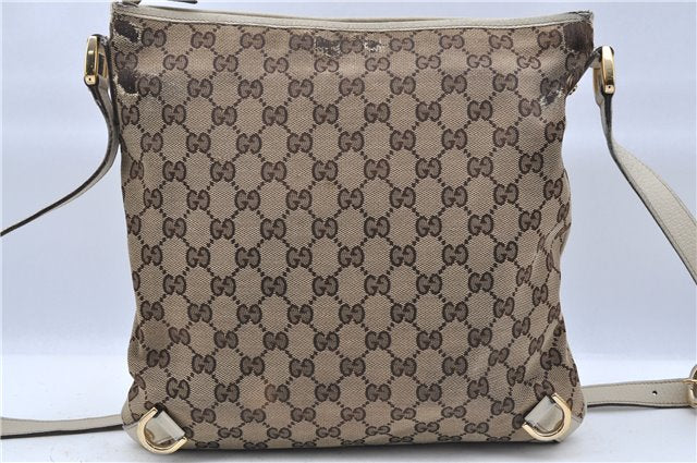 Auth GUCCI Abbey Shoulder Cross Body Bag GG Canvas Leather 131326 Brown H6791