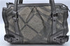 Auth BURBERRY Check Canvas Leather 2Way Shoulder Hand Bag Silver Beige H6793