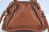 Authentic Chloe Paraty 2Way Shoulder Cross Body Hand Bag Brown H6822