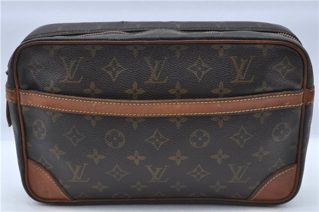 Authentic Louis Vuitton Monogram Compiegne 28 Clutch Hand Bag M51845 LV H6846