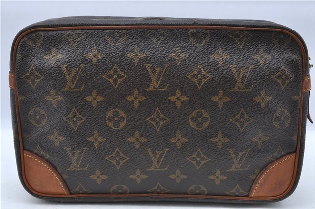 Authentic Louis Vuitton Monogram Compiegne 28 Clutch Hand Bag M51845 LV H6846