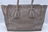 Authentic PRADA Leather 2Way Shoulder Tote Bag Brown Gray H6859