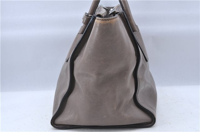 Authentic PRADA Leather 2Way Shoulder Tote Bag Brown Gray H6859