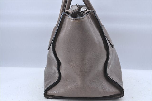 Authentic PRADA Leather 2Way Shoulder Tote Bag Brown Gray H6859