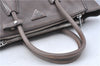 Authentic PRADA Leather 2Way Shoulder Tote Bag Brown Gray H6859