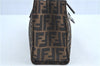 Auth FENDI Zucca Mamma Baguette Shoulder Tote Bag Canvas Leather Brown H6862